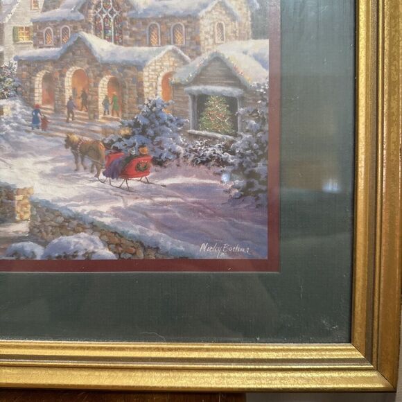 Heaven On Earth Nicky Boehme Framed Christmas Print Home Interiors 19” x 16” VTG - Picture 4 of 11